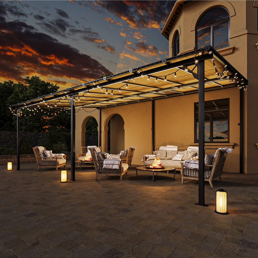 2026 NewAoxun 8' x 5' Gazebo for Patio, Gazebo Pergola with Sloped Roof, Grill Gazebo Large Wall-Mounted Heavy Duty Awnings, for Backyard, Deck, Patio
