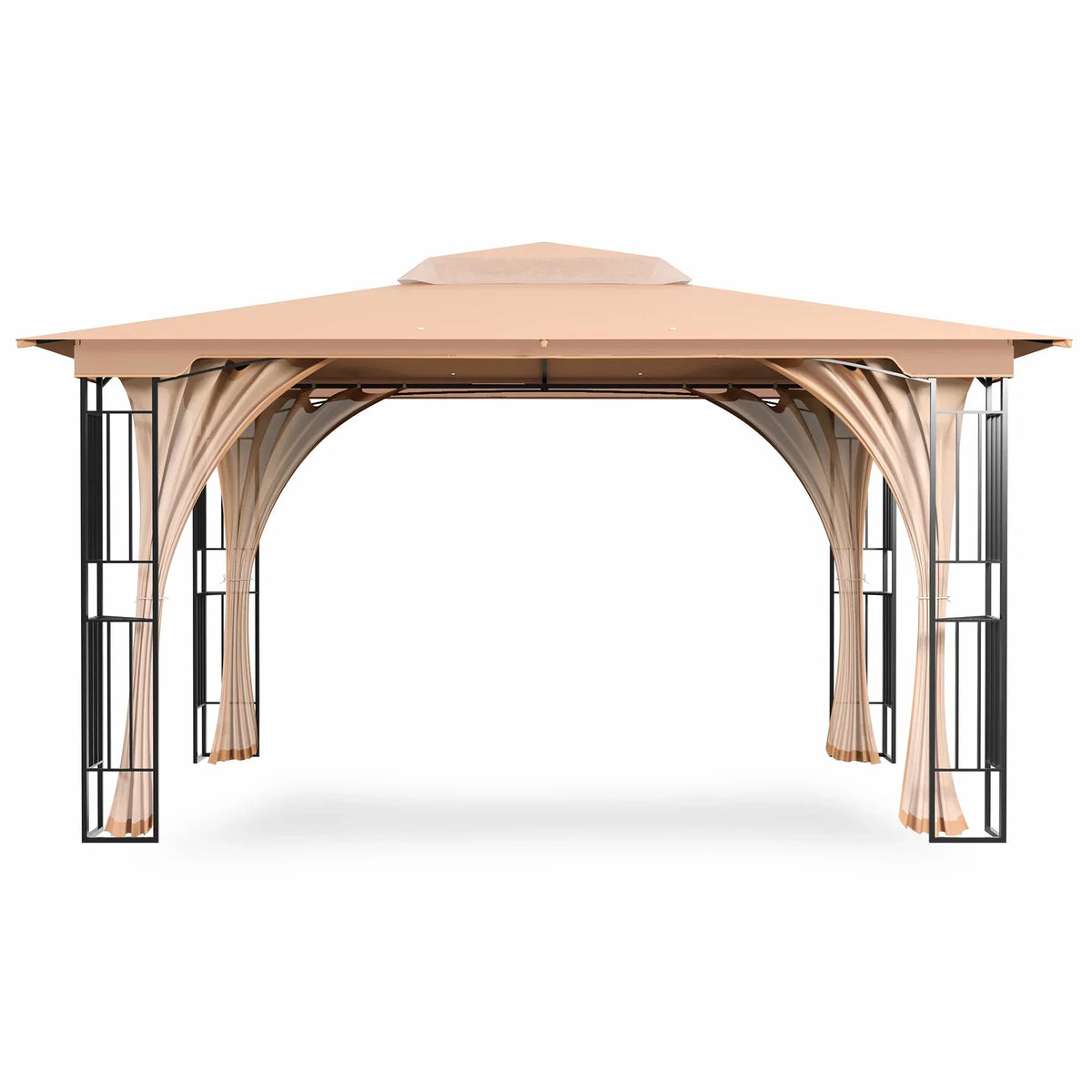2026 NewLAUSAINT HOME Patio Gazebo 13'x11',Heavy Duty Gazebos Shelter Party Tent with Double Roofs, Mosquito Nettings for Backyard, Garden, Lawn,(Khaki)