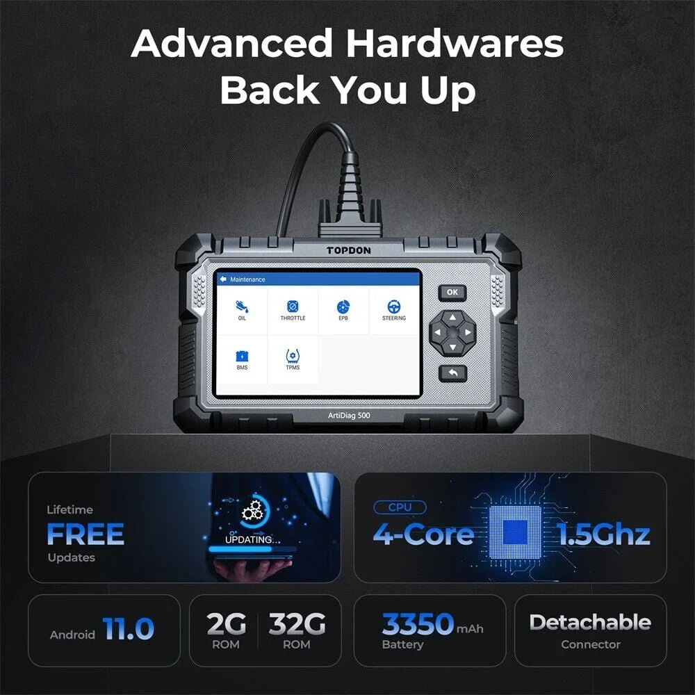 2026 NewOBD2 Scanner TOPDON ArtiDiag500 Car Diagnostic Scanner Engine ABS SRS Transmission CAN Diagnostic Full OBD2 Test