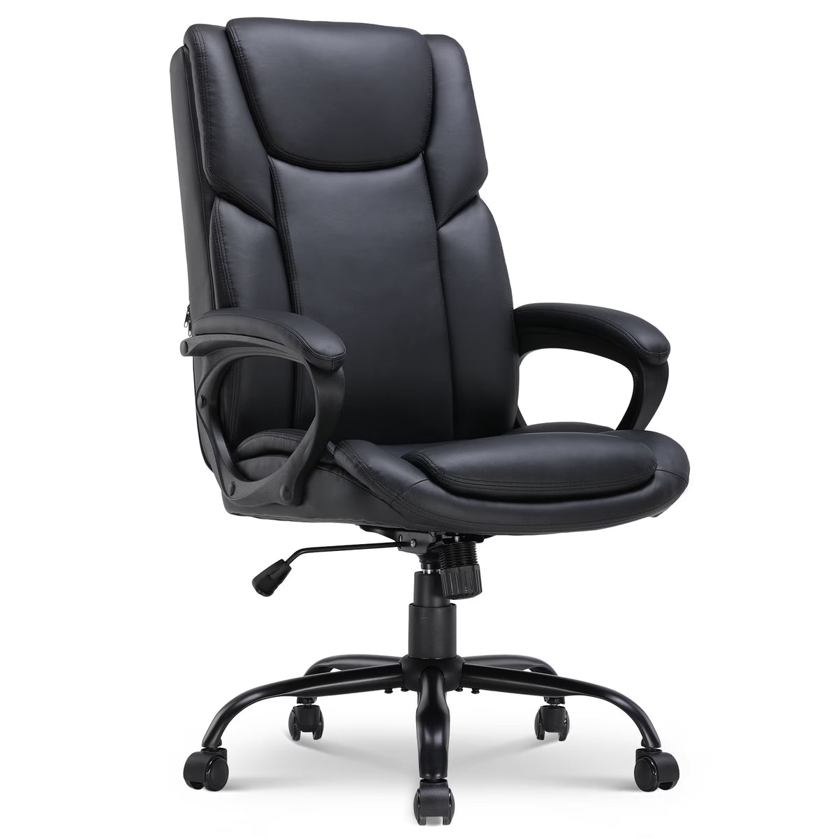 2026 NewMainstays Executive Ergonomic High Back Leather Home Office Desk Chair, Black