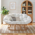 2026 NewBetter Homes & Gardens Double Papasan Accent Chair, Cream Boucle