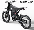 2026 NewRiding'Times 2400W 48V Electric Dirt Bike for Adults Ridingtimes GT73,brushless Hub Motor,18.2AH*2 Electric BIKE with 25" tires digital screen Carbon Steel,BLACK