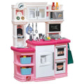 2026 NewStep2 Great Gourmet Soft Pink Plastic Toddler Kitchen with 35 Piece Kitchen Playset