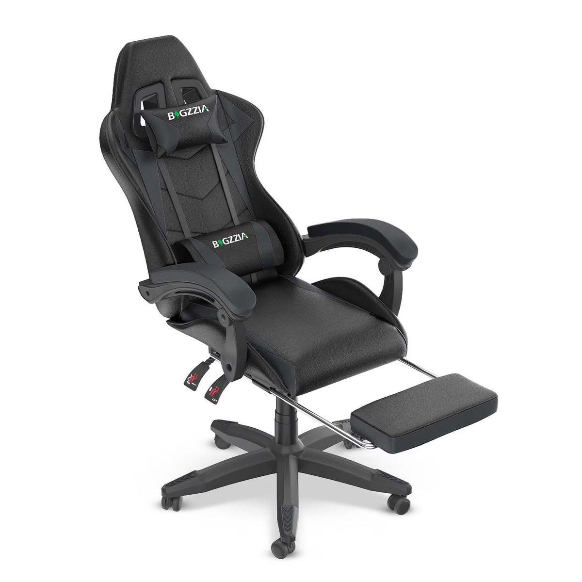 2026 NewBigzzia Gaming Chair Office Chair, Ergonomic Game Chair with Height Adjustable Headrest and Lumbar Support for Adults Teens, Black & White