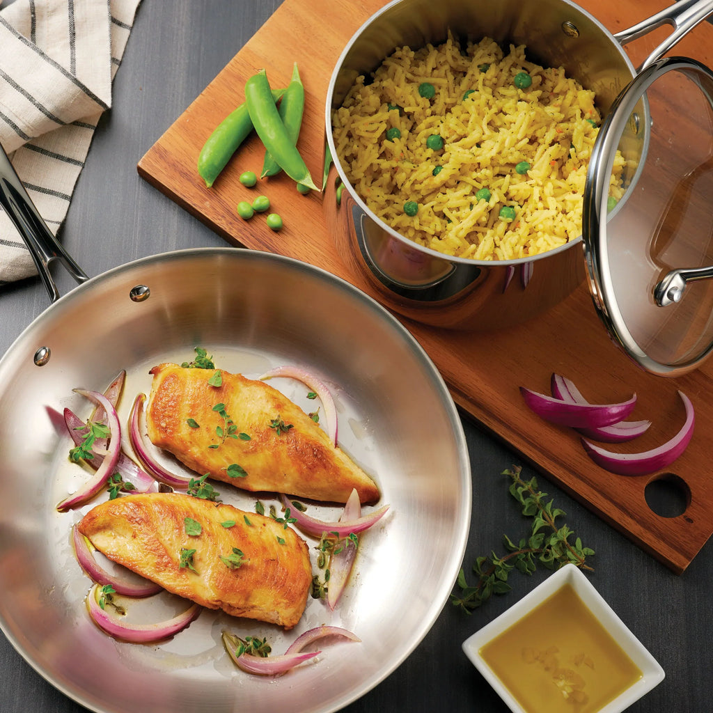 2026 NewTramontina 14-Piece Tri-Ply Clad Stainless Steel Cookware Set, with Glass Lids