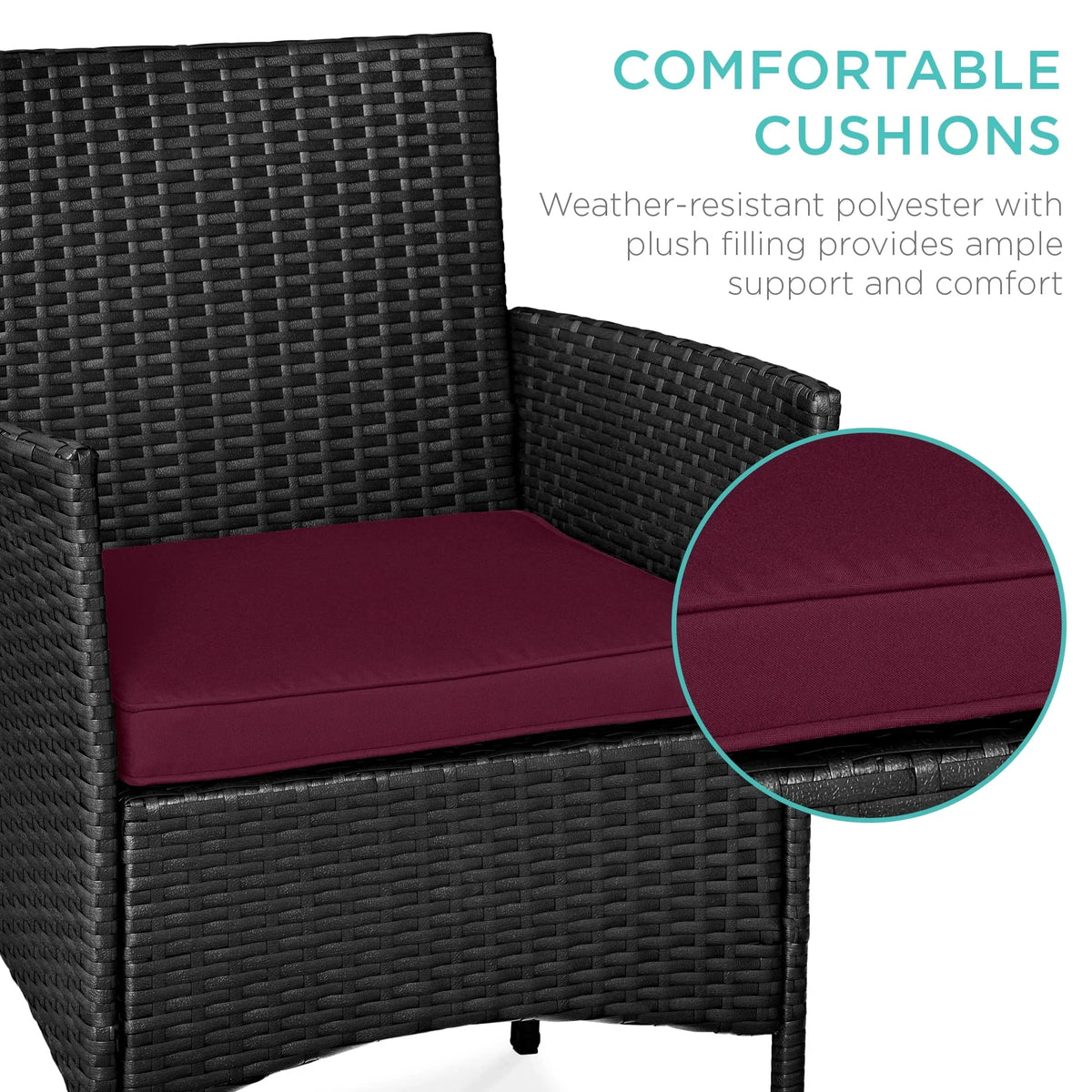 2026 NewBest Choice Products 3-Piece Outdoor Wicker Conversation Patio Bistro Set, w/ 2 Chairs, Table - Gray/Navy