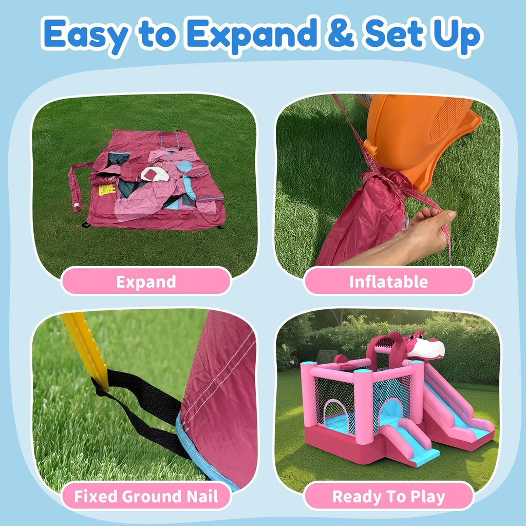 2026 NewMukidy 114''x 114'' x 92.5'' Inflatable Bounce Houses for Kids 3-10 with Blower Double Slide and Ball Pit/Indoor Bouncy House, PVC, Child, Teen, Toddler"Blue