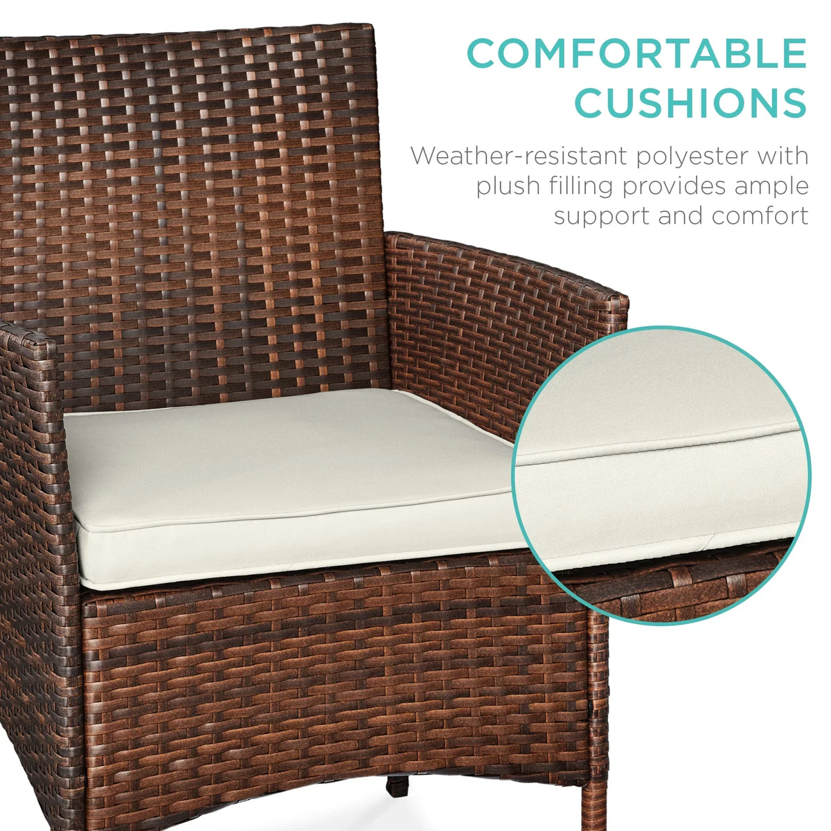 2026 NewBest Choice Products 3-Piece Outdoor Wicker Conversation Patio Bistro Set, w/ 2 Chairs, Table - Gray/Navy