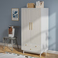 2026 NewArmoire Wardrobe Closet, Closet Wardrobe Cabinet with Drawers and Hanging Rail for Bedroom, White