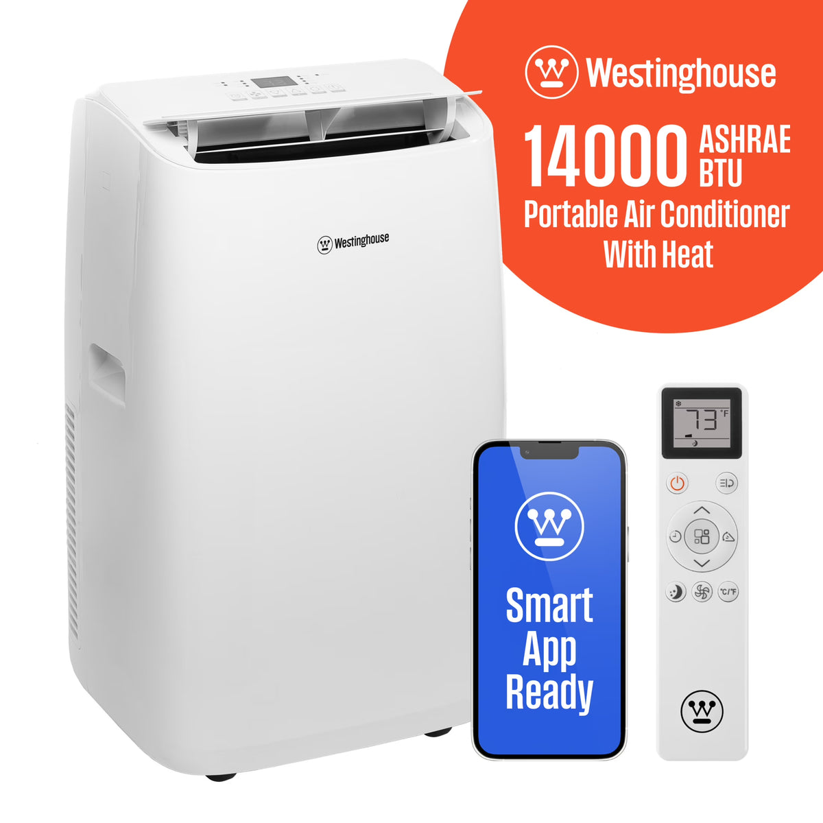 2026 NewWestinghouse 12,000 BTU Portable Air Conditioner & Dehumidifier with Remote & Smart App, up to 550 Sq Ft