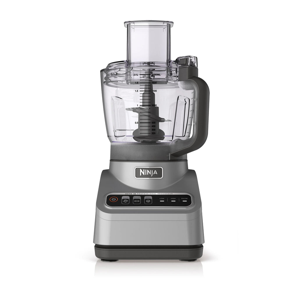 2026 NewNinja Professional 9 Cup Food Processor, 850 Watts, Auto-iQ 3 Presets, Chop, Dough, Slice, Shred, BN600 Silver