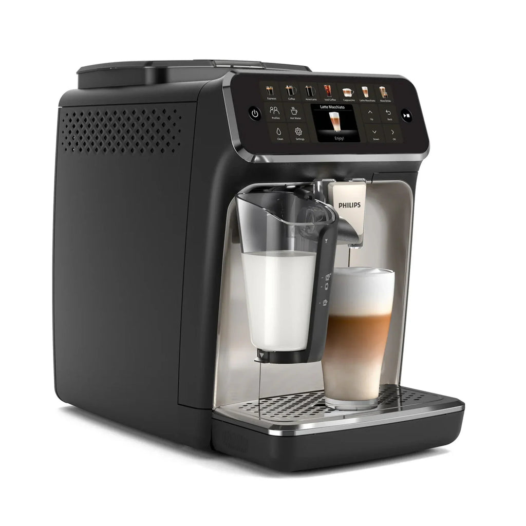 2026 NewPHILIPS Series 4400 Fully Automatic LatteGo Espresso Machine, SilentBrew Technology, Quick Start. Aromatic Coffee from Freshly Ground Beans, 12 Hot and Iced Drinks, Black Chrome (EP4447/90)