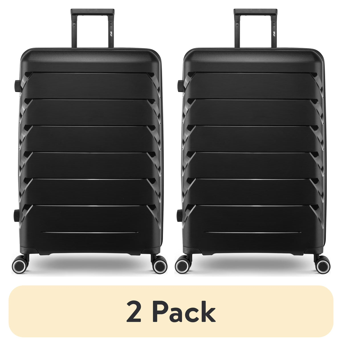 2026 New(2 pack) PUR by iFLY Hardside 28" Checked Luggage, Black