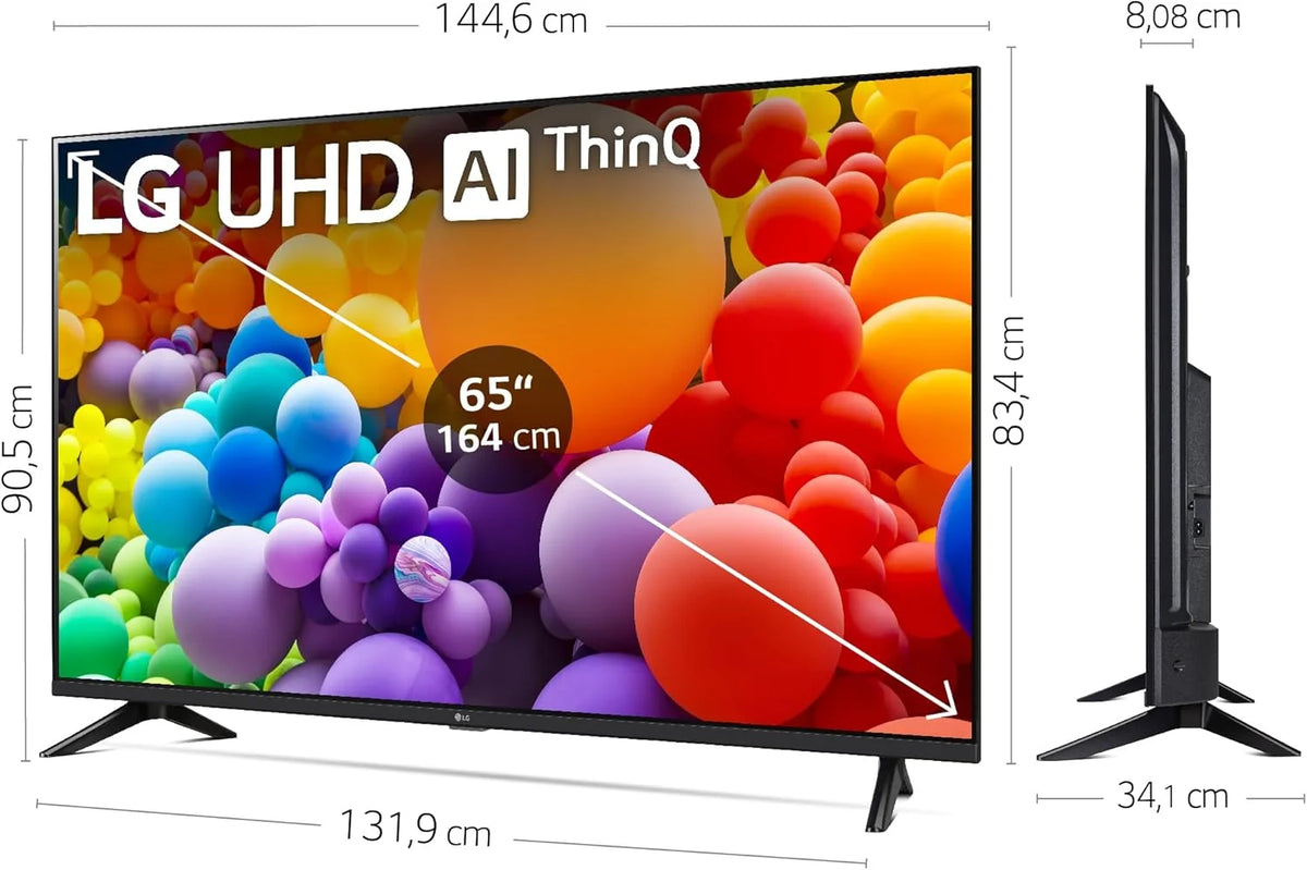 2026 65UT73006LA 65 ",UHD 4K, Serie UT73, Smart TV, WebOS24, Procesador a5, HDR10, Dolby Digital Plus, SmartTV, 3840x2160, Negro