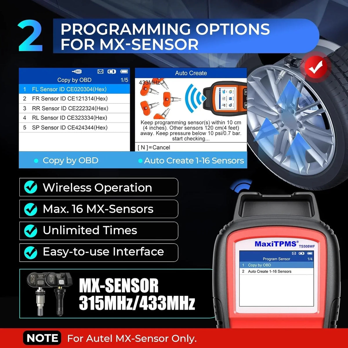 2026 NewMaxiTPMS TS508WF TPMS Tool, 2025 Enhanced Wi-Fi Ver. of TS508 TS501 PRO TS408S TS601, MX-Sensor TPMS Progamming Tool, TPMS Diagnosis/Reset TPMS Relearn Tool, Read/Clear TPMS DTCs