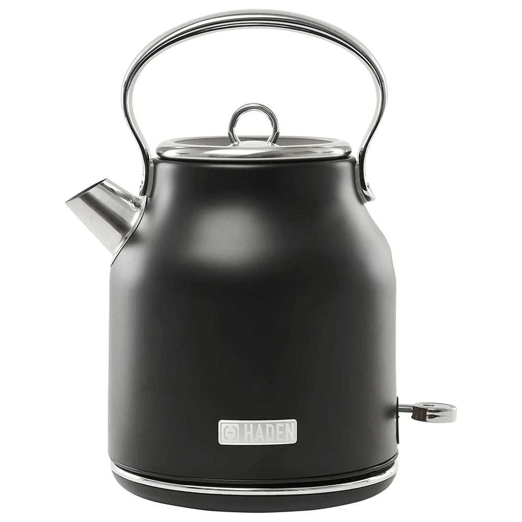2026 NewHaden Heritage 1500 1.7 Electric Kettle, Matte Black Finish with Copper Accents