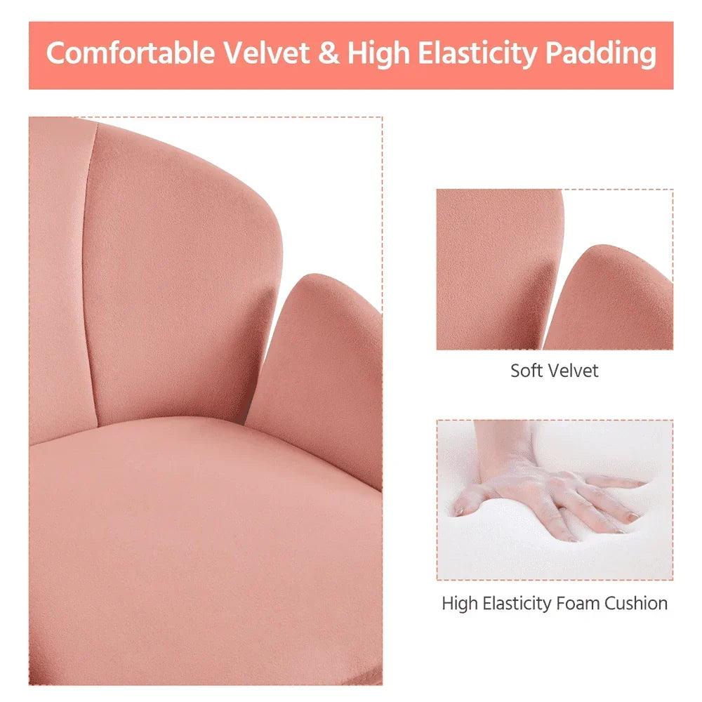 2026 NewYaheetech Modern Vanity Chair Swivel Rolling Chair with Armrests, Pink