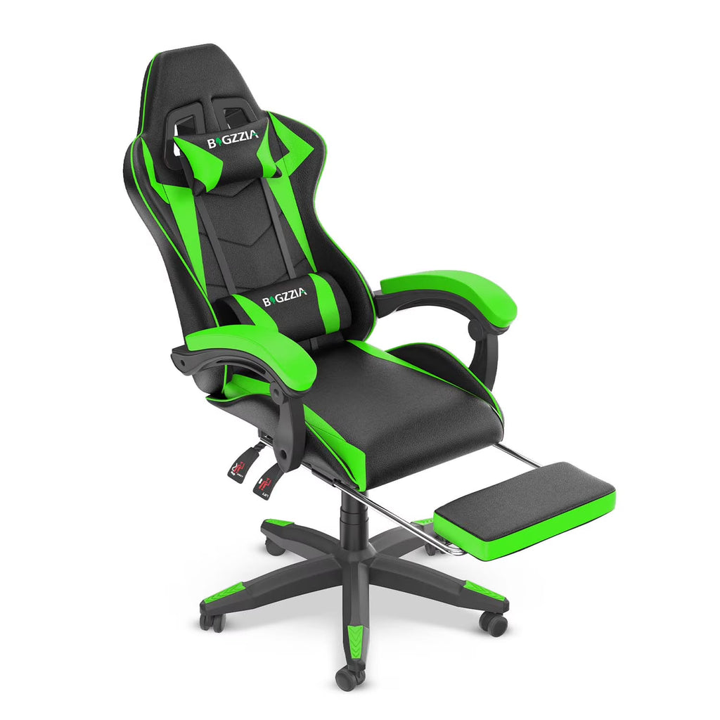 2026 NewBigzzia Gaming Chair Office Chair, Ergonomic Game Chair with Height Adjustable Headrest and Lumbar Support for Adults Teens, Black & White