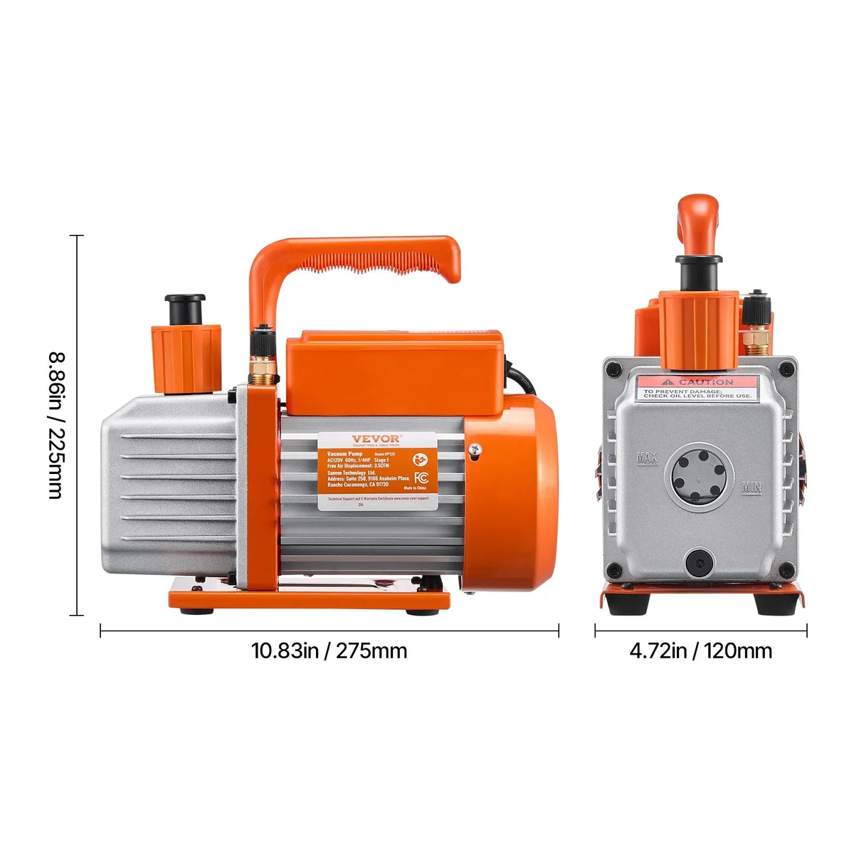 2026 NewVEVOR 3.5 CFM AC Vacuum Pump and Gauge Set,Single Stage Rotary Vane HVAC Air Vacuum Pump,A/C Refrigerant Manifold Gauge Kit, with Hoses,for R134a,R12,R22,R502a,R410A,R404,R407C Refrigerants