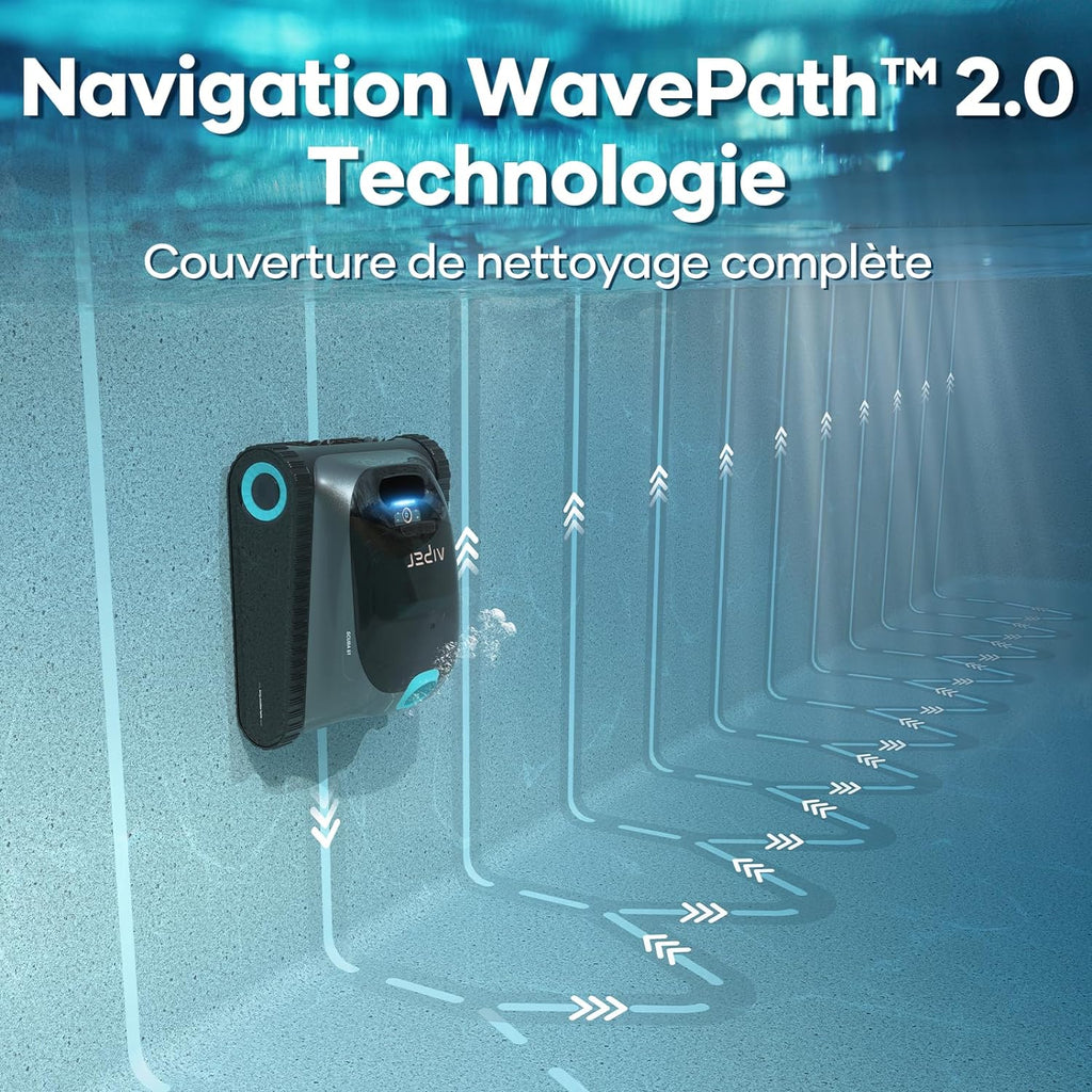 2026 Robot aspirador AIPER Scuba S1 para piscinas, suelo y paredes, línea de flotación, inalámbrico, 4 modos, 150 minutos de autonomía, capacidad para trepar paredes, navegación inteligente 2.0, ideal para piscinas enterradas de 150 m².