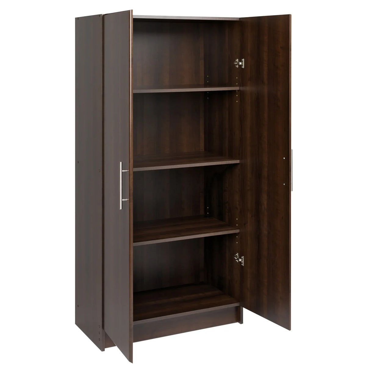 2026 NewPrepac Adjustable Shelves Cabinet - Functional Tall Garage Table, 16"D x 32"W x 65"H Freestanding Garage Cabinet with 2-Doors, Espresso - EES-3264