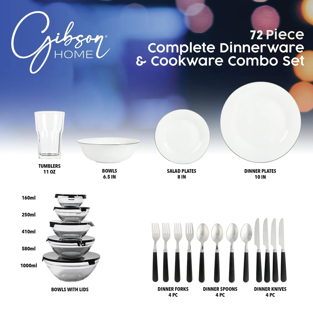 2026 NewGibson Home 71-Piece Stainless Steel Silver Cookware Combo Set