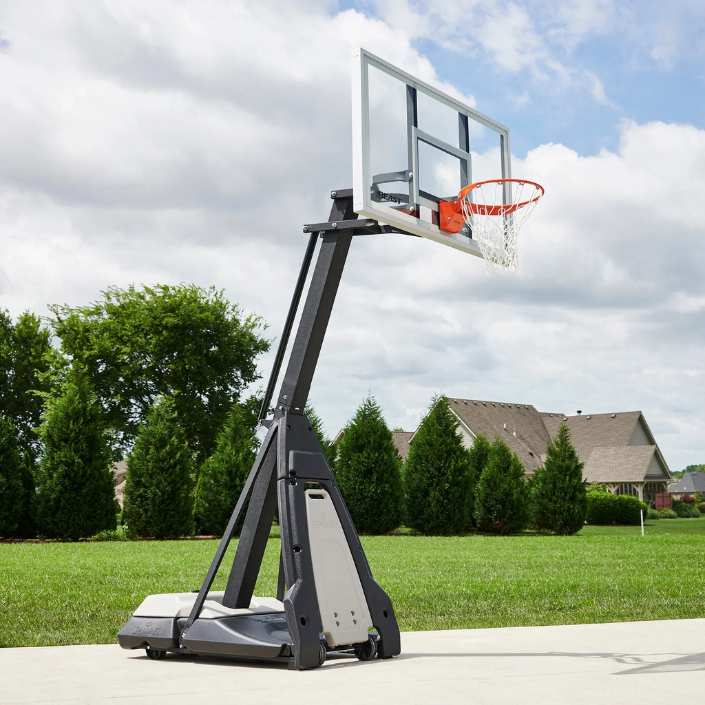 2026 NewSpalding the Beast 7.5ft - 10ft Adjustable Height 60" Glass Portable Basketball System (Adult)