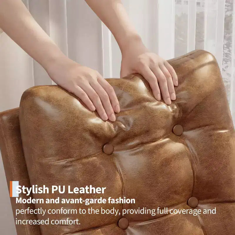 2026 Sillón mecedora deslizante tapizado con bolsillo lateral, estructura de madera, 1 plaza