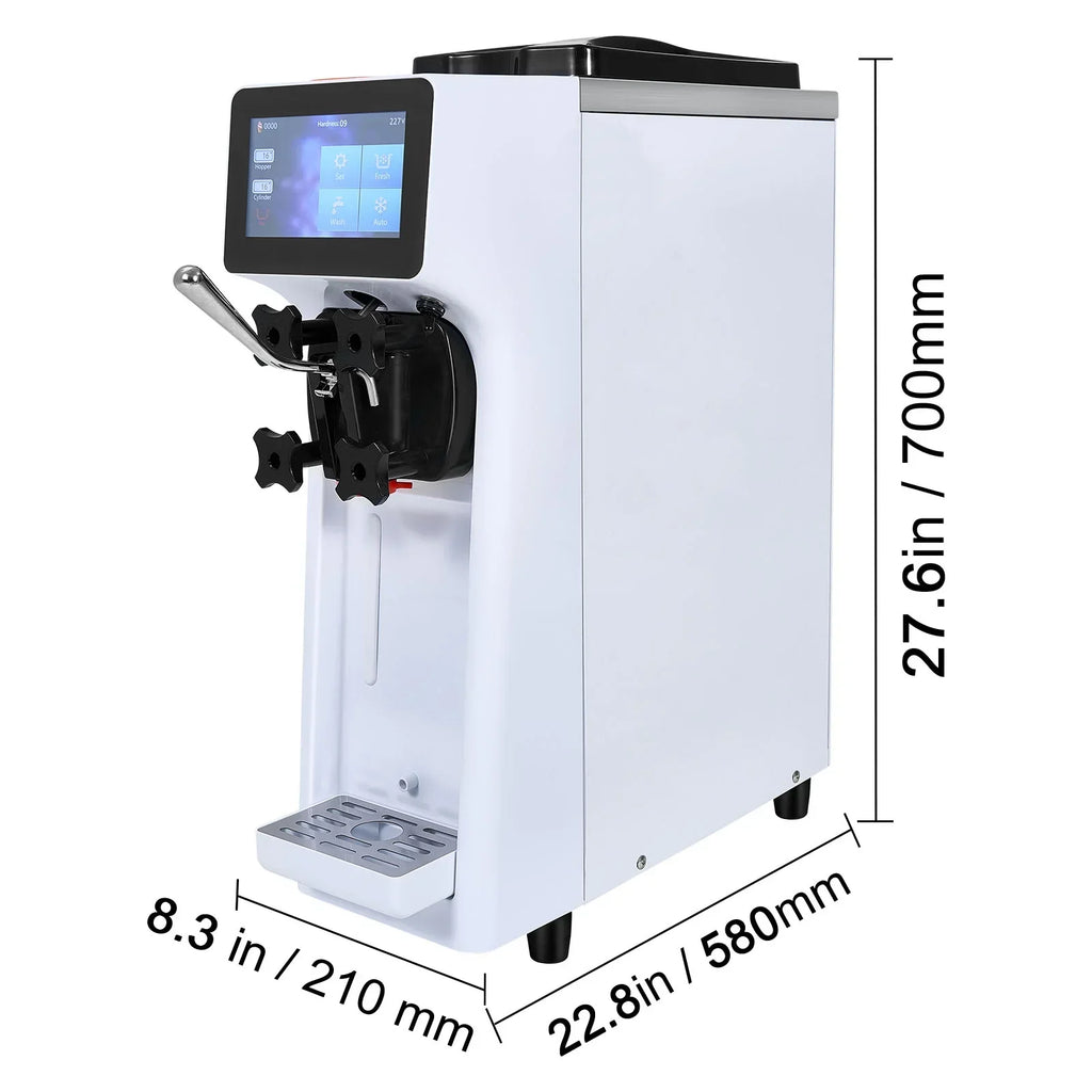 2026 NewKFFKFF Commercial Ice Cream Machine 2.7-4gal/10-15L/H 4L Hopper Single Flavor Countertop Soft Serve Ice Cream Maker Auto Clean Pre-Cooling