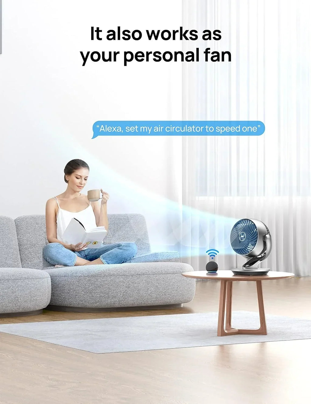 2026 NewDreo 10.24 in 4-Speed Oscillating 343 CFM Air Circulator Fan