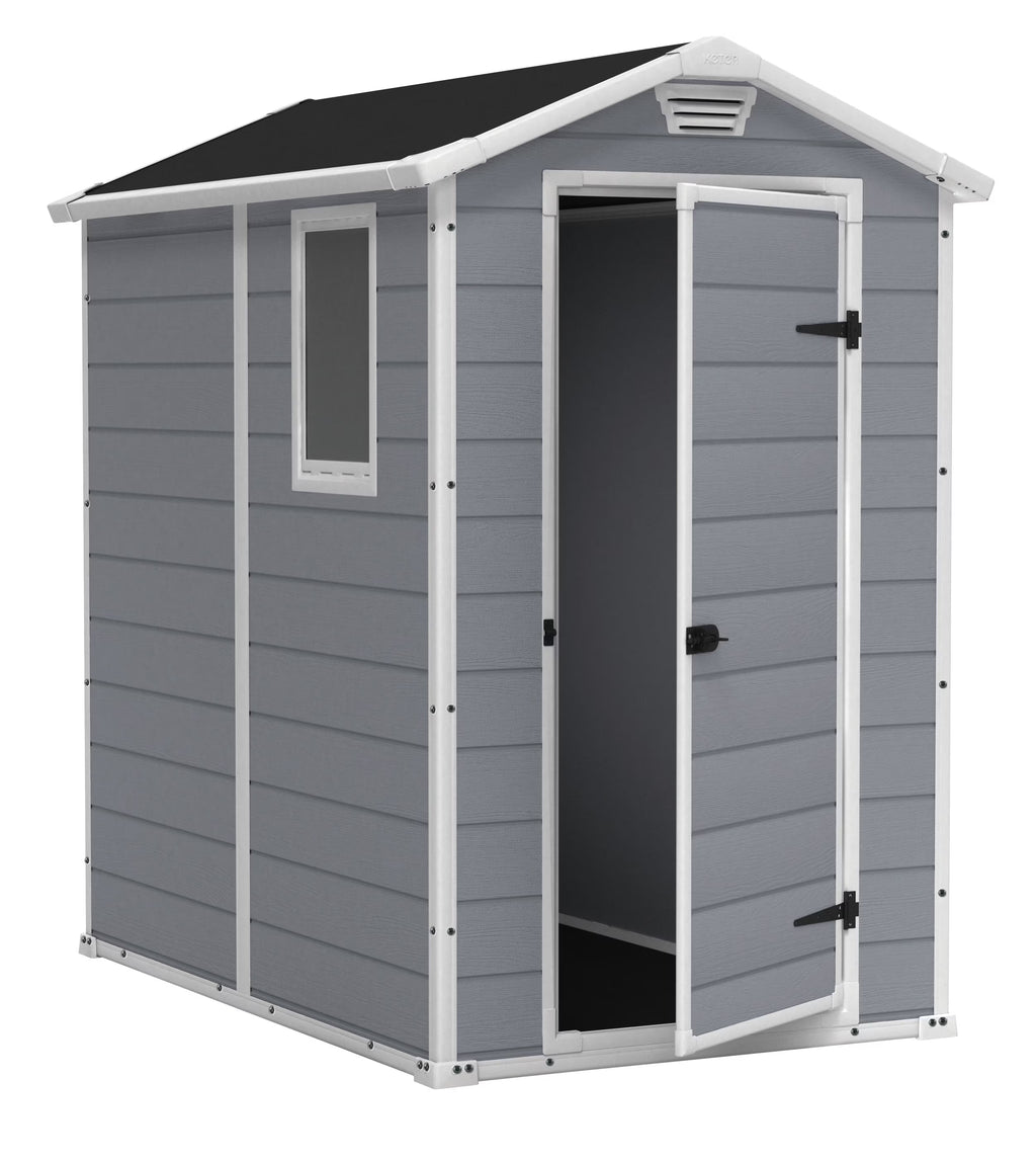 2026 NewKeter 213413 Manor DD 6 X 8 Foot All Weather Outdoor Storage Shed, Grey