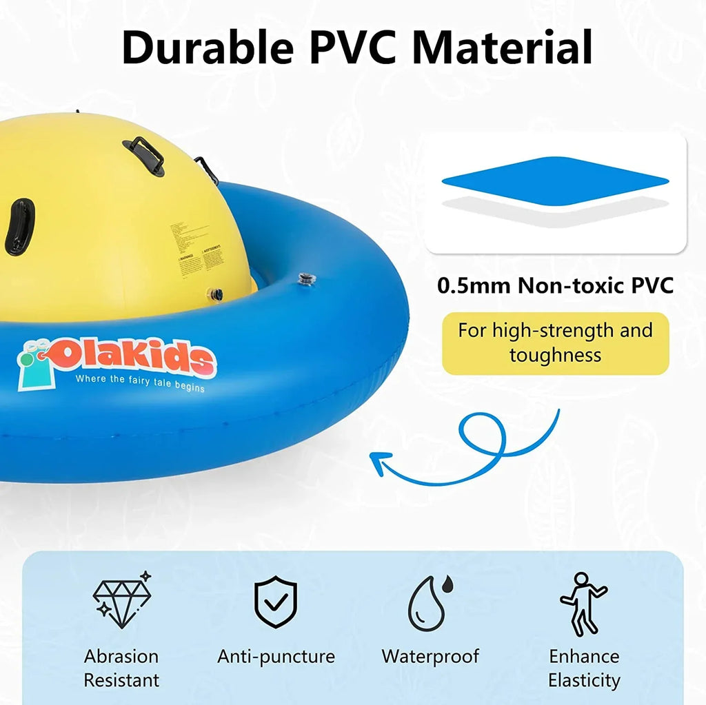2026 NewOLAKIDS 8FT Inflatable Dome Rocker Bouncer, Outdoor Kids Giant Roll and Play Seesaw Rocker with 6 Secure Handles, Max Weight 250 LBS, Toddlers Climbing Toy Backyard Play Center Equipment