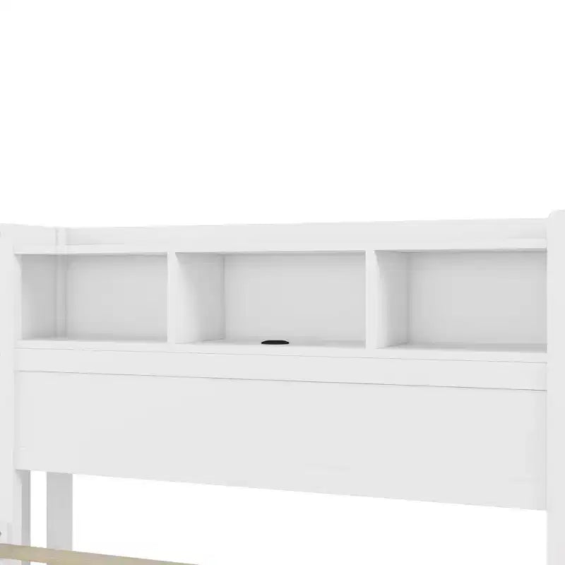 2026 Cama plataforma moderna de madera con cajones de almacenamiento y cabecero LED, natural/blanco, Twin/Full