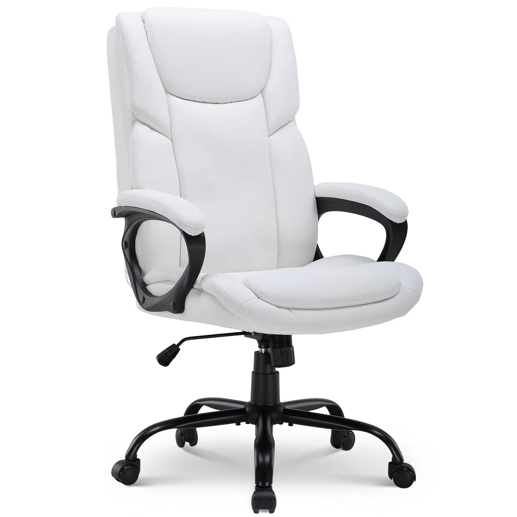 2026 NewMainstays Executive Ergonomic High Back Leather Home Office Desk Chair, Black