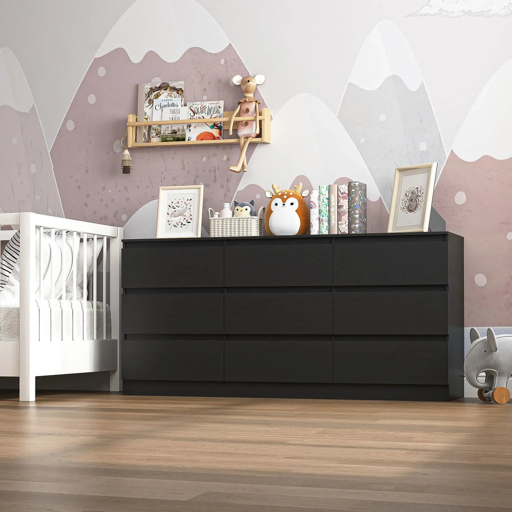 2026 NewResenkos Modern Mid Century 6 Drawer Wide Dressers Chests for Bedroom, Chest of Drawer Organizer Grey