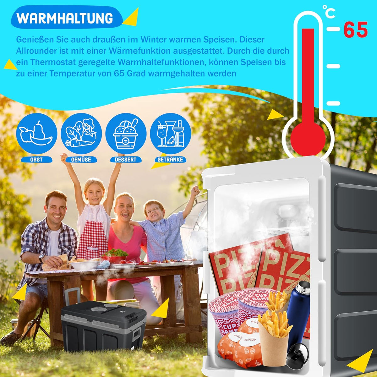 2026 KESSER® Nevera eléctrica portátil 40L con Ruedas | Calienta y enfría | Termoeléctrica | Mini Nevera | 12V y 230V | para Coche, Camping y Enchufe | Modo Eco | Incluye acumuladores de frío