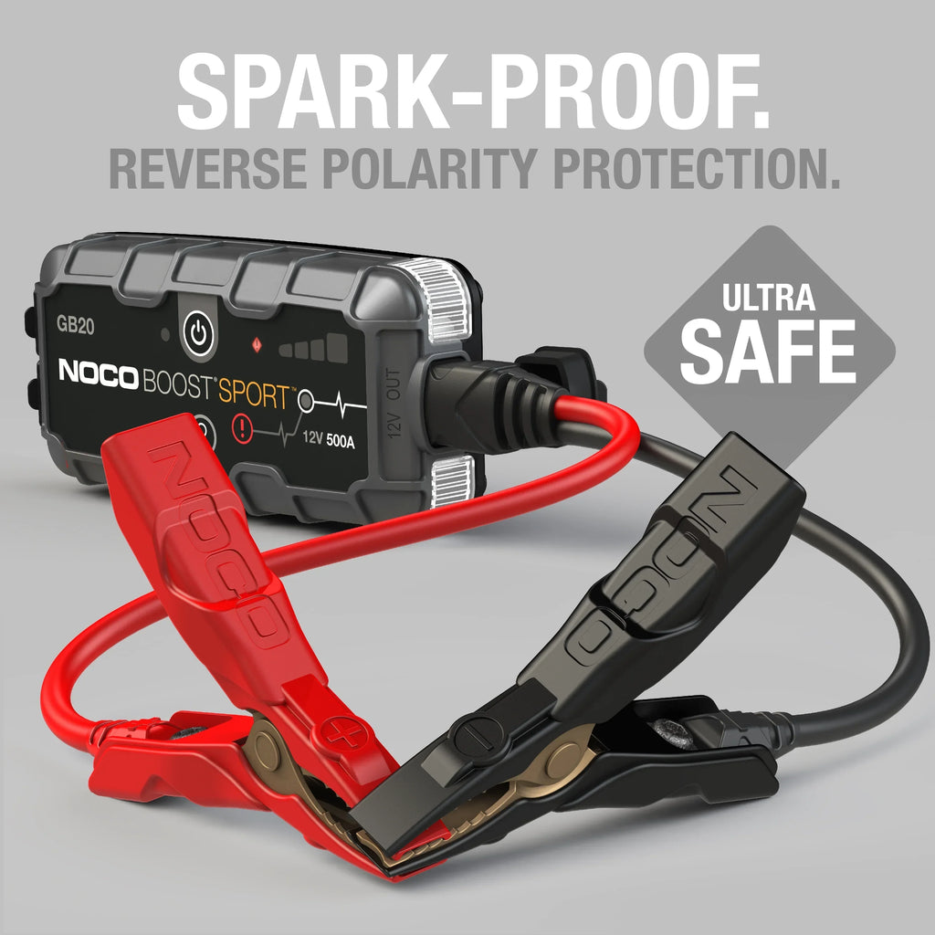 2026 NewNOCO Boost GB20: 500A 12V UltraSafe Portable Lithium Jump Starter