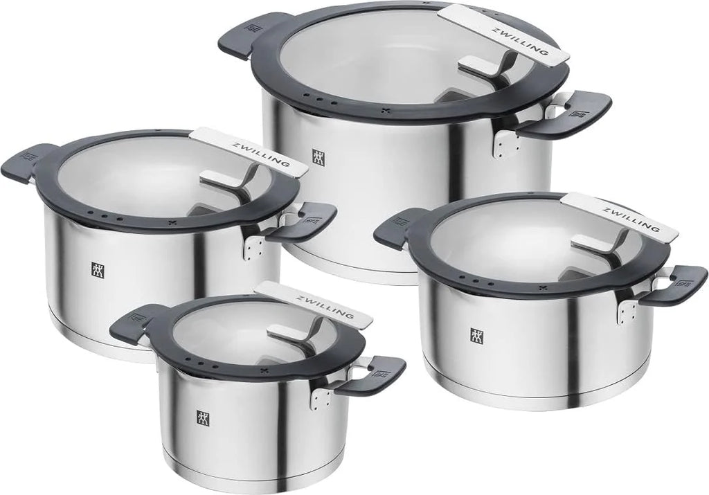 2026 ZWILLING SIMPLIFY 66870-005-0 Juego de 5 ollas de acero inoxidable, plata y negro