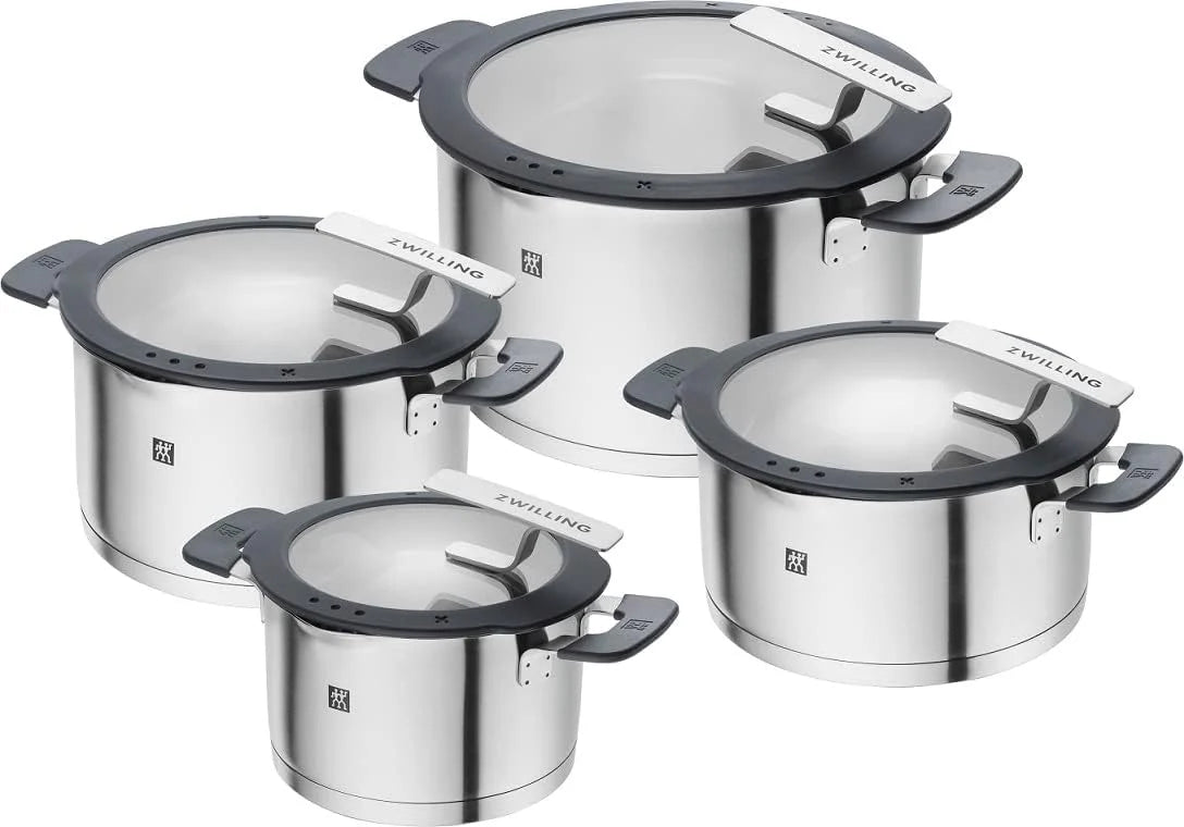 2026 ZWILLING SIMPLIFY 66870-005-0 Juego de 5 ollas de acero inoxidable, plata y negro