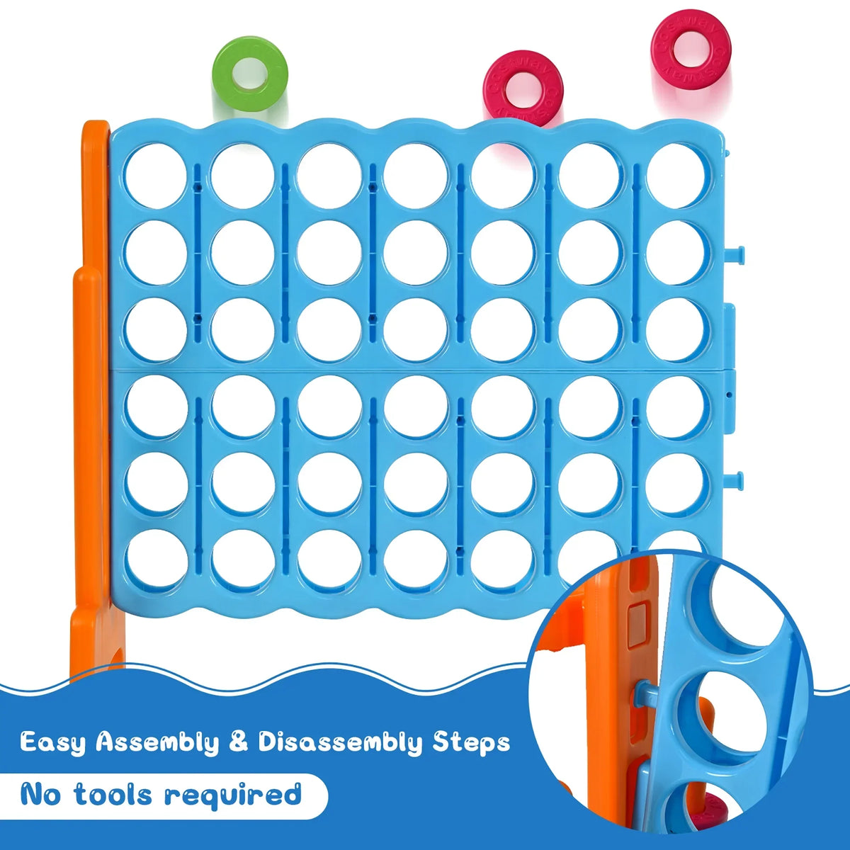 2026 NewCostway Giant 4 in A Row Jumbo 4-to-Score Game Set W/Storage Carrying Bag for Kids Adult