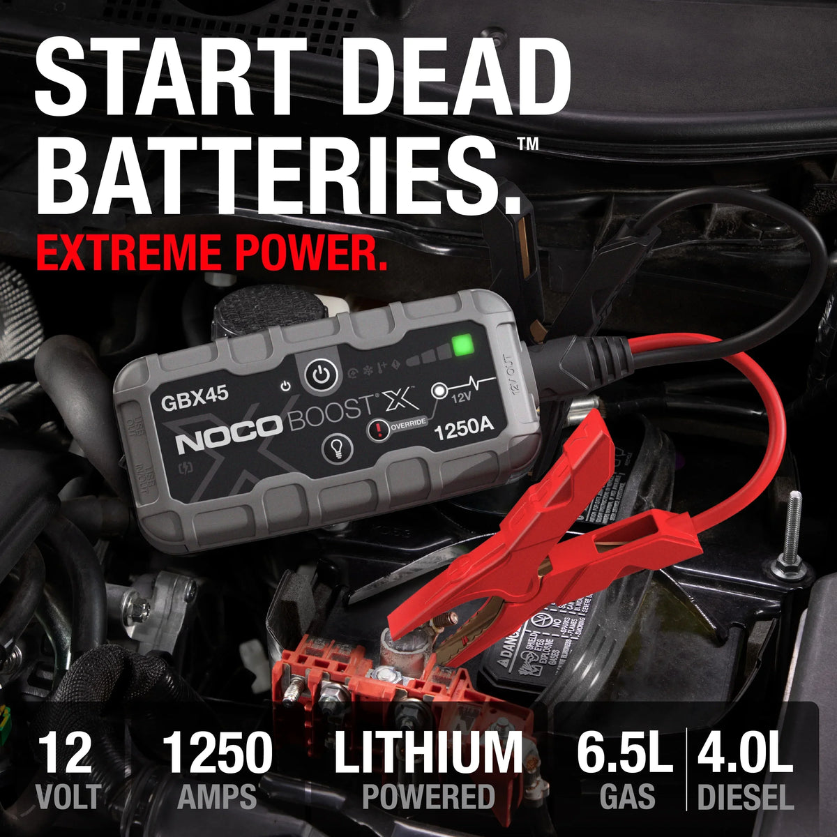 2026 NewNOCO Boost X GBX45: 1250A 12V UltraSafe Portable Lithium Jump Starter