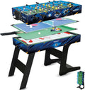 2026 DEVESSPORT Multijuego plegable 4 en 1 Sport Arena | Futbolín, billar, hockey de aire y tenis de mesa | Accesorios incluidos