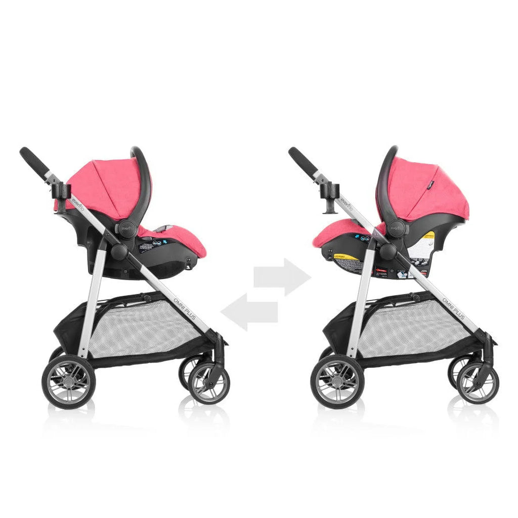 2026 NewEvenflo Omni Plus Modular Travel System with LiteMax Sport Infant Car Seat, Mylar Gray, Unisex