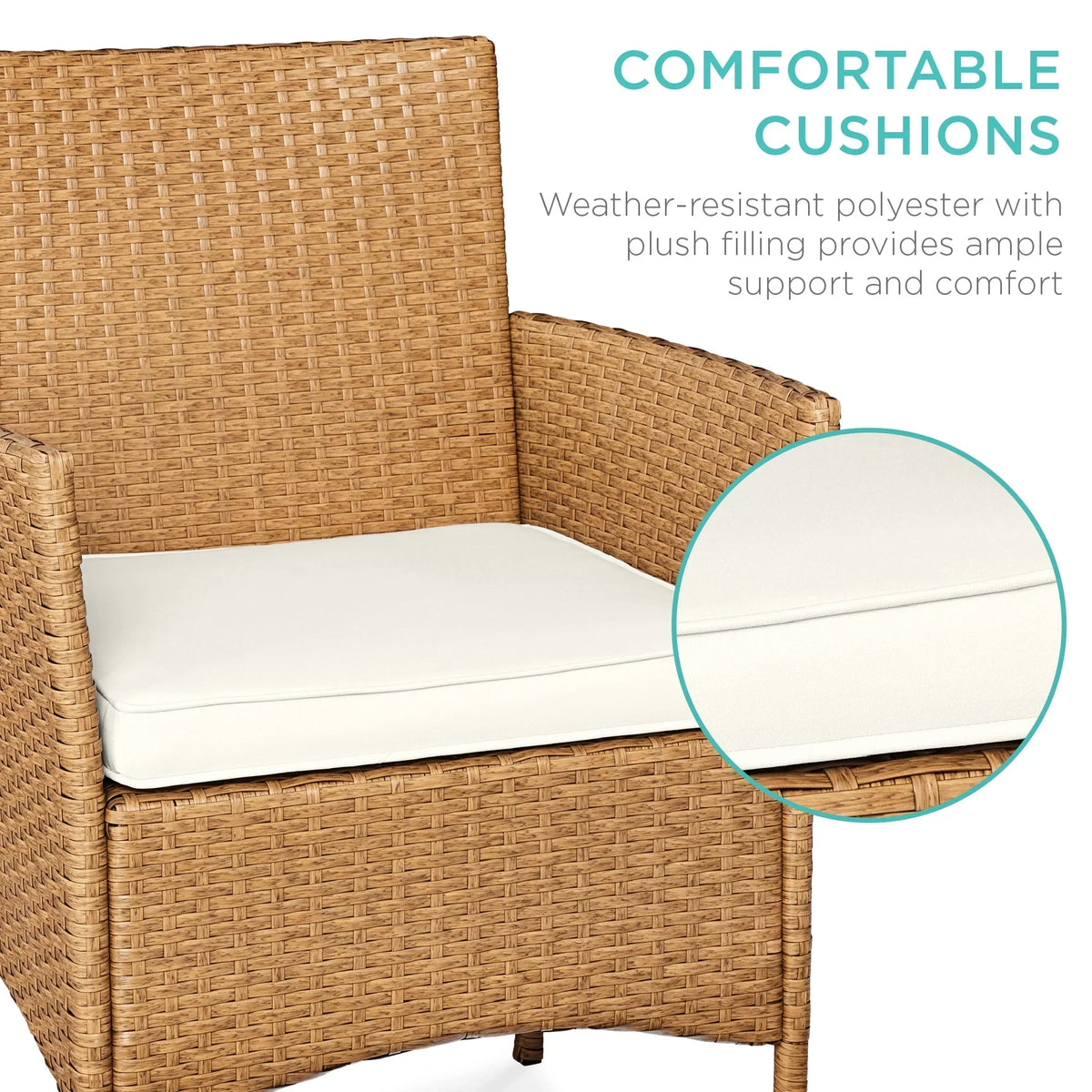 2026 NewBest Choice Products 3-Piece Outdoor Wicker Conversation Patio Bistro Set, w/ 2 Chairs, Table - Gray/Navy