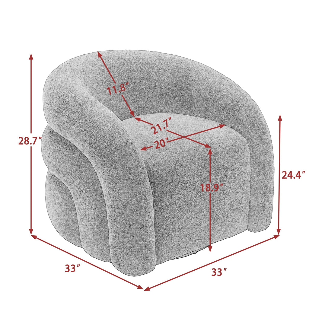 2026 New360" Swivel Accent Chair for Living Room, Boucle Barrel Armchair Single Sofa Chair Reading Chair, Sage Green