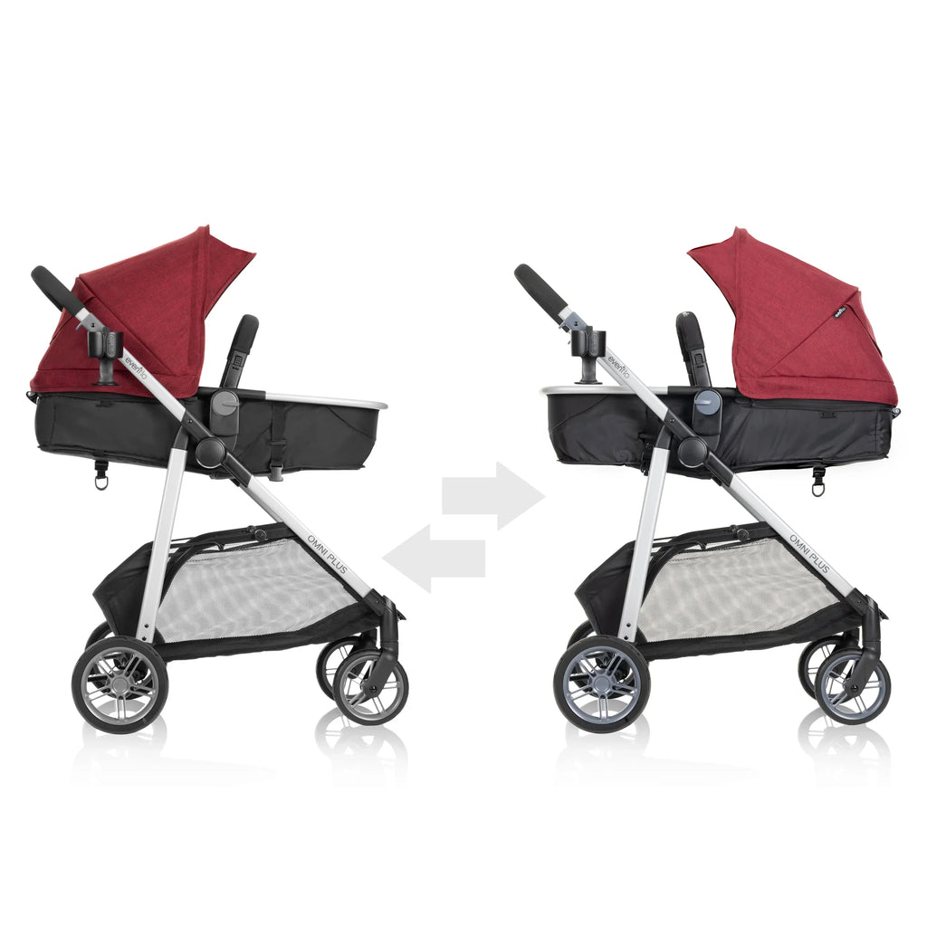 2026 NewEvenflo Omni Plus Modular Travel System with LiteMax Sport Infant Car Seat, Mylar Gray, Unisex