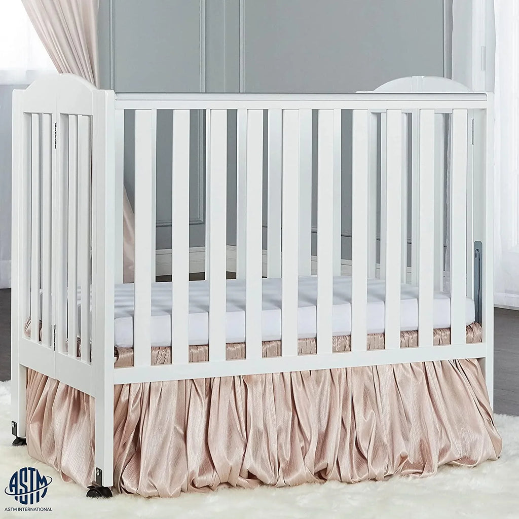 2026 NewDream On Me 2-in-1 Folding Portable Mini Crib in White. Mattress Pad Included. Easy to Fold and Store Baby Crib. Two Adjustable Mattress Height positions Convertible Crib