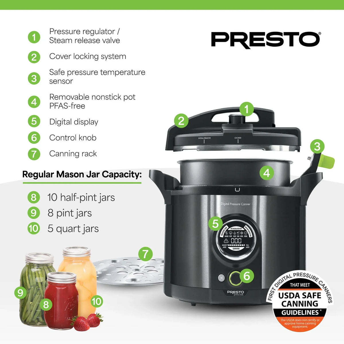 2026 NewPresto Precise 12qt Electric Pressure Canner 02144