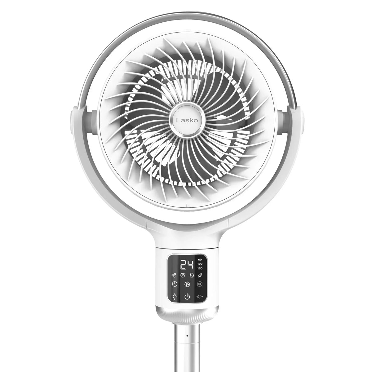 2026 NewLasko Whirlwind 7" 24-Speed Orbital Motion 25ft/s Airflow Remote Control Pedestal Fan, APDC301