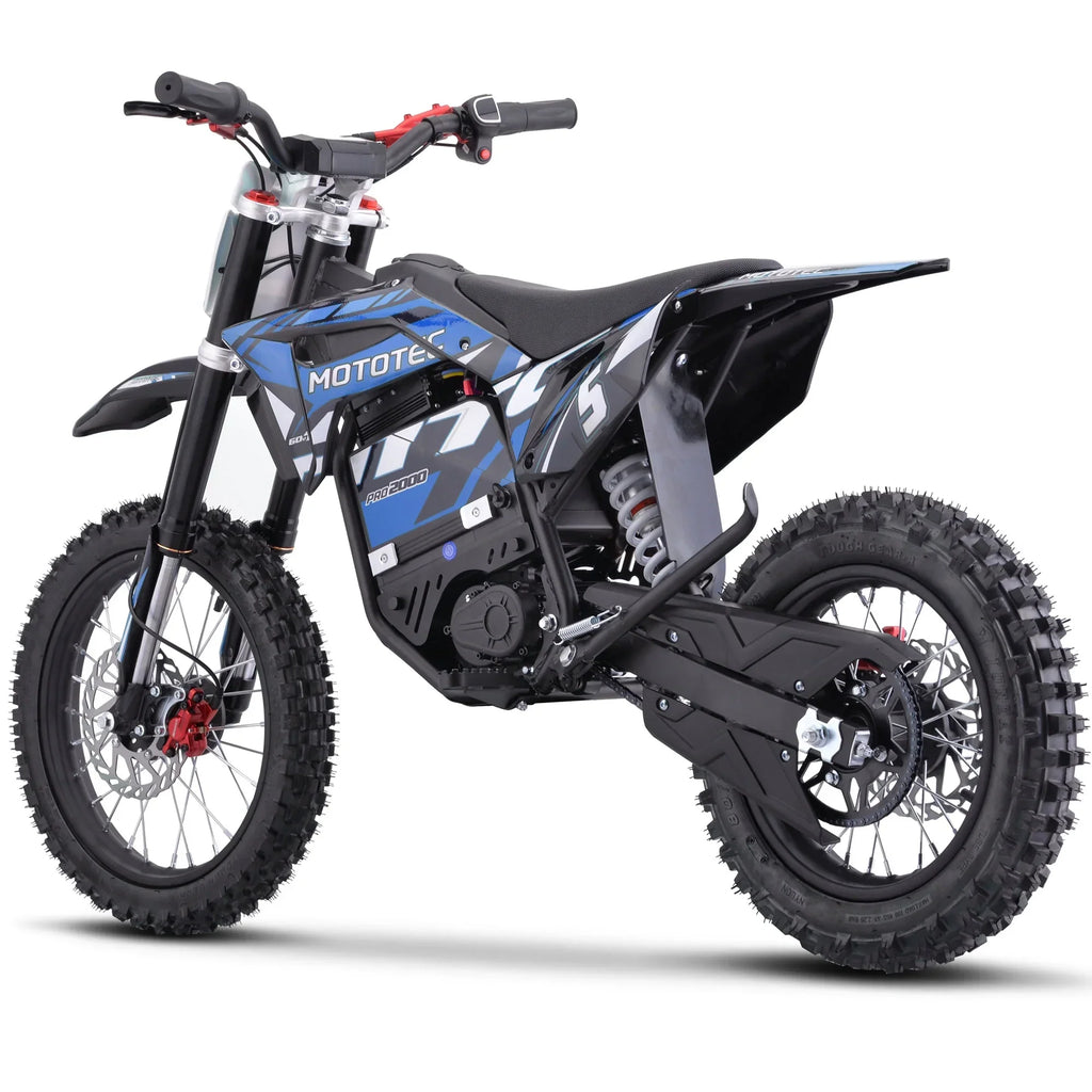 2026 NewMotoTec 60v Pro Electric Dirt Bike 2000w Lithium Blue